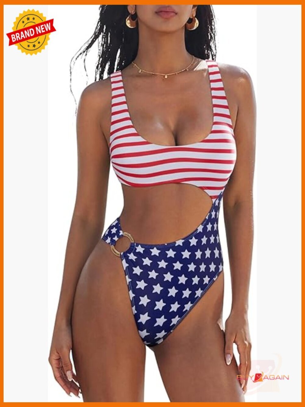 Sexy One Piece Tummy Control Swimsuit Cutout Backless Bathing Suit